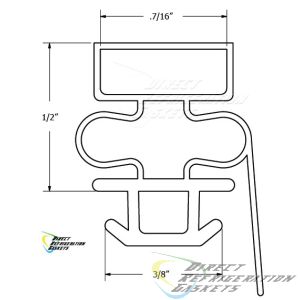 Gasket for Turbo Air Model TCBE82SDR  Part #  C822300100 Size  8