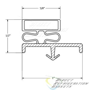 Continental Refrigeration 2-788 GASKET, DOOR (29 3/4 X 72 1/2) Dart to Dart or 30 3/4