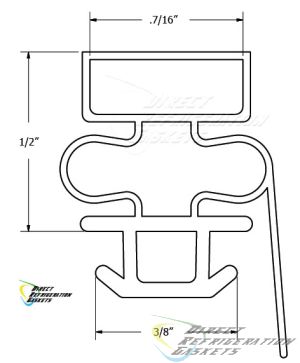 Gasket for Turbo Air Model TCBE82SDR  Part #  C822300100 Size  8