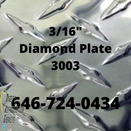 3/16" Aluminum 18" x 24" 3003 Brite Diamond Tread Deck Plate 